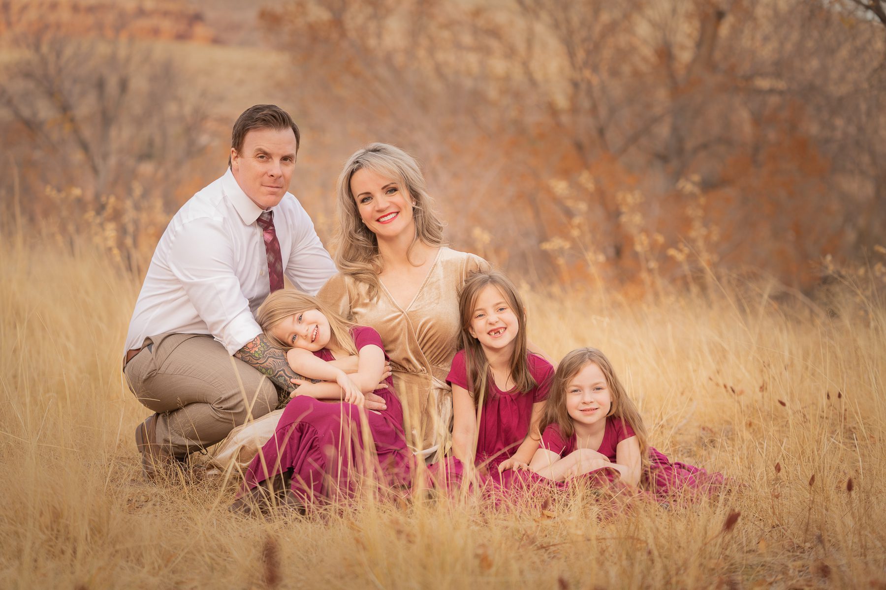 Family photography with three daughters