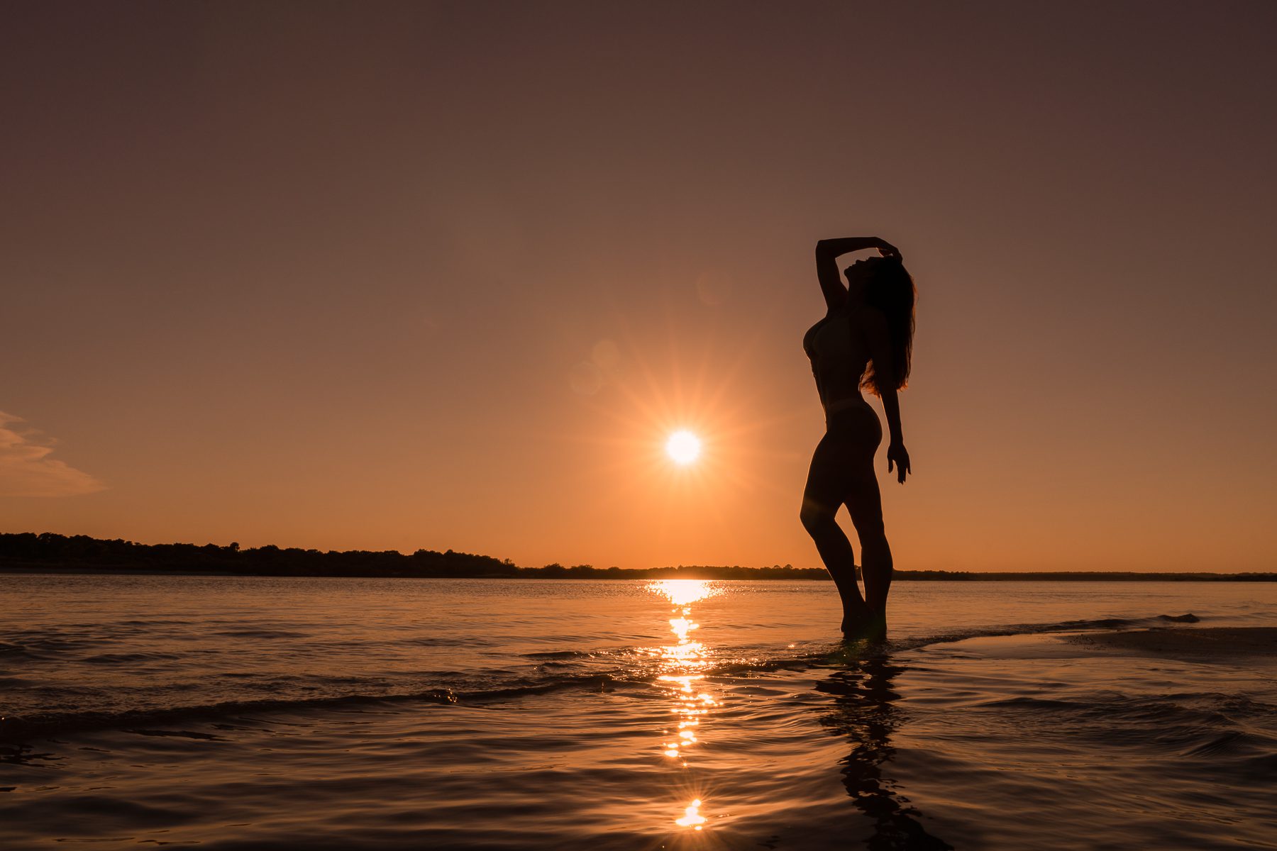 Girl in sunset